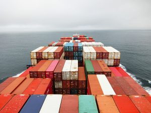 Image of shipping containers at sea