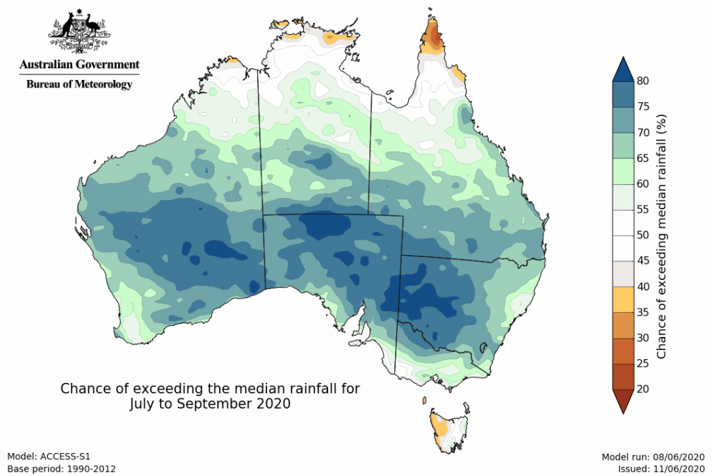 BOM July to September rainfall outlook