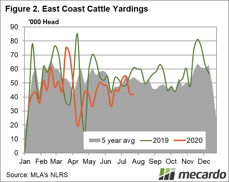 East Coast Cattle Yardings Chart