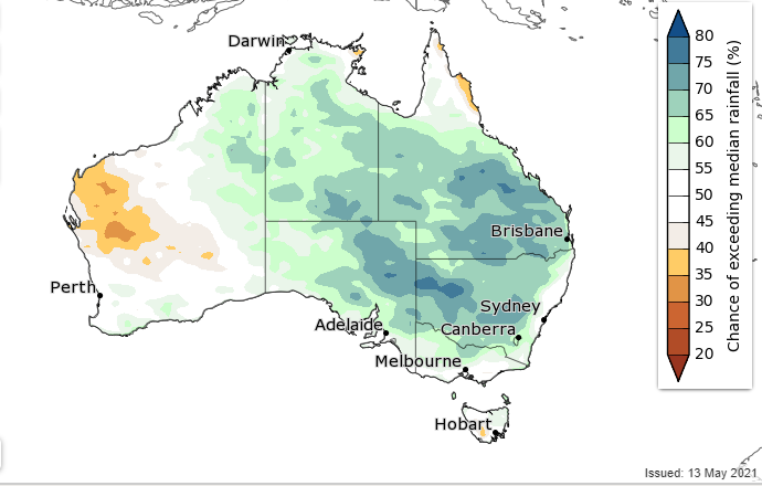 BOM 3 month rainfall outlook Australia