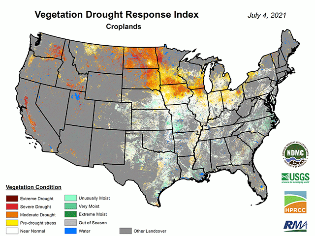 Vegetation drought analysis - North America