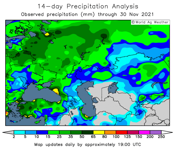 14 day precipitation Europe