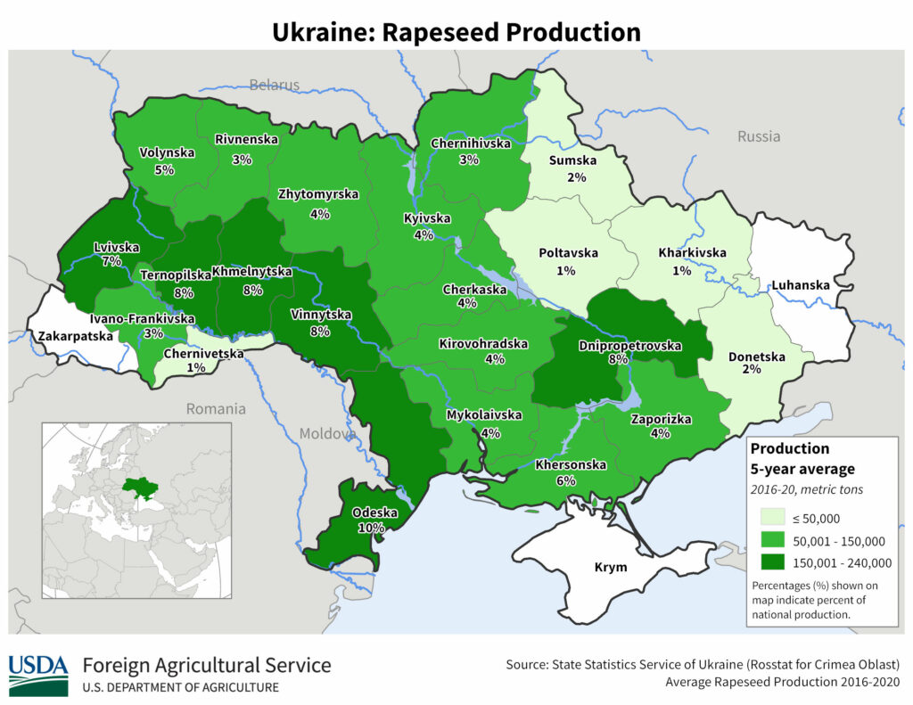Ukraine rapeseed production