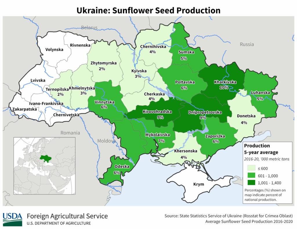 Ukraine sunflower seed production