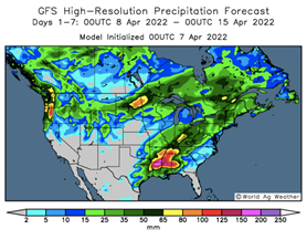 7 day rainfall outlook - North America