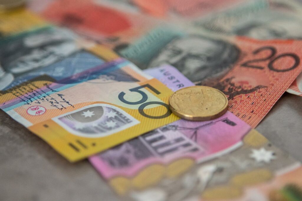 Australian dollar notes and coin