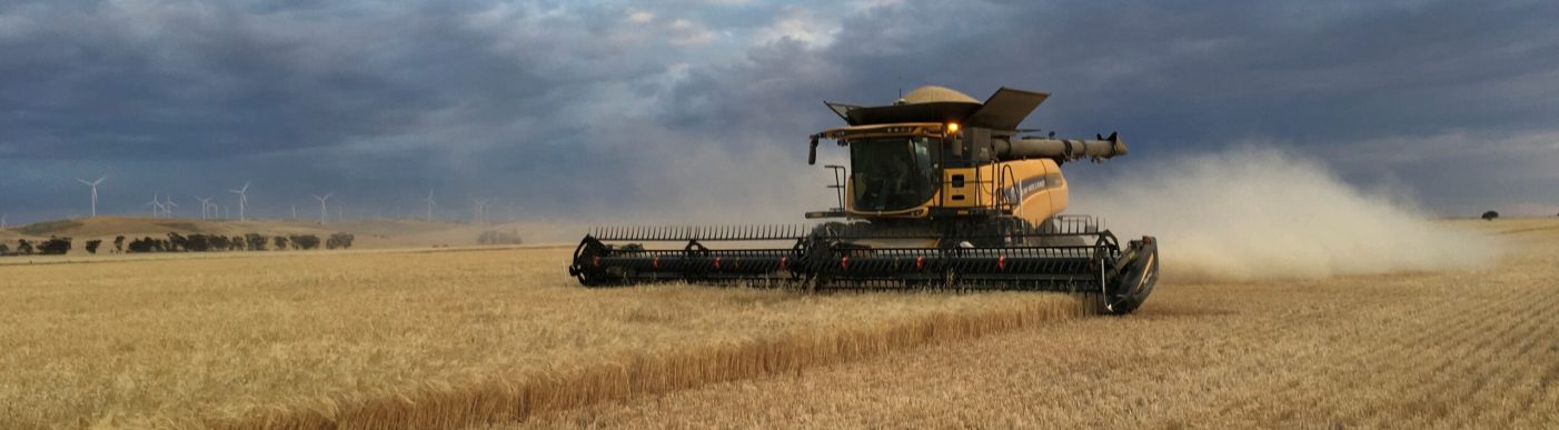 Harvester in crop photo by George Jacka