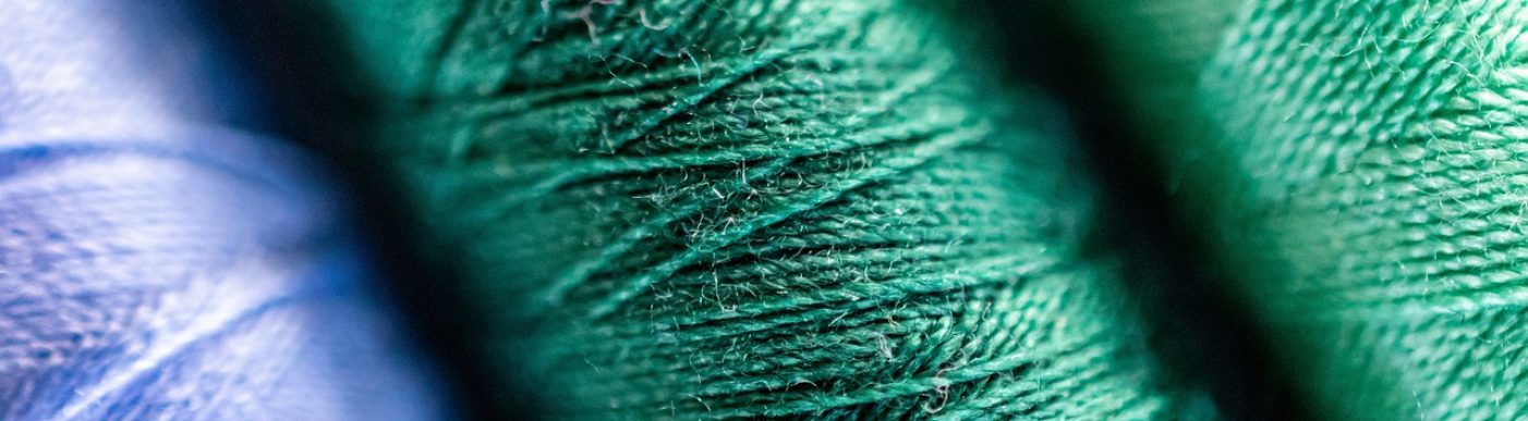 Close up of yarn apparel fibre